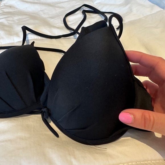 Victoria’s Secret Black Ruffled Push-Up Bikini Top Size 34B - Picture 5 of 10